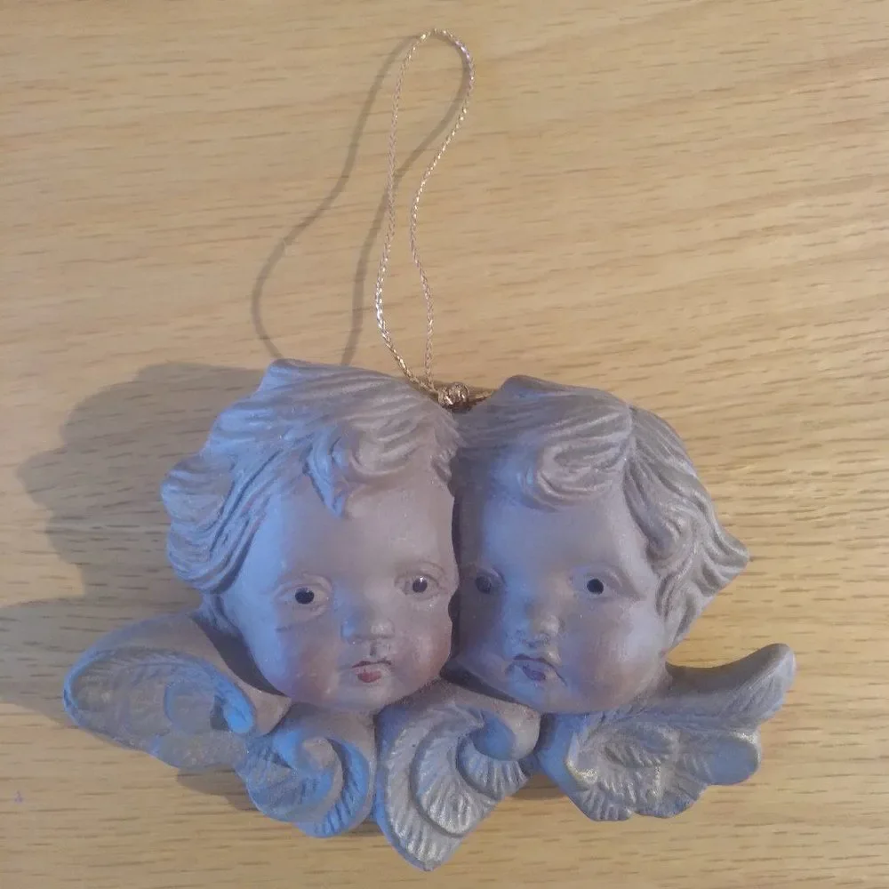Vintage Angel Ceramic Porcelain Wall Hanging Ornament Lot (4)